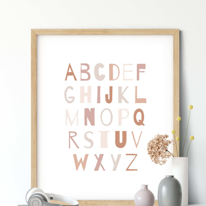 Alphabet Art Neutrals | Kids Room Art | Printable Art