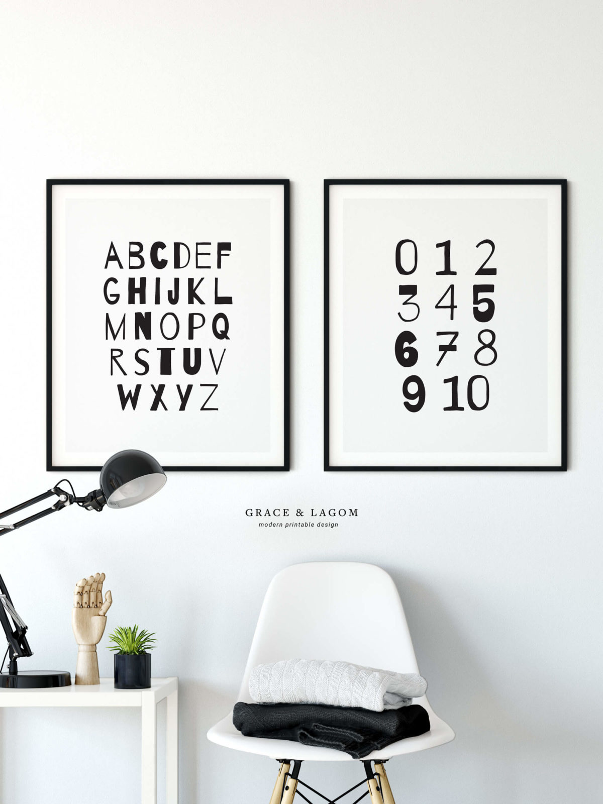 Alphabet and Numbers Art