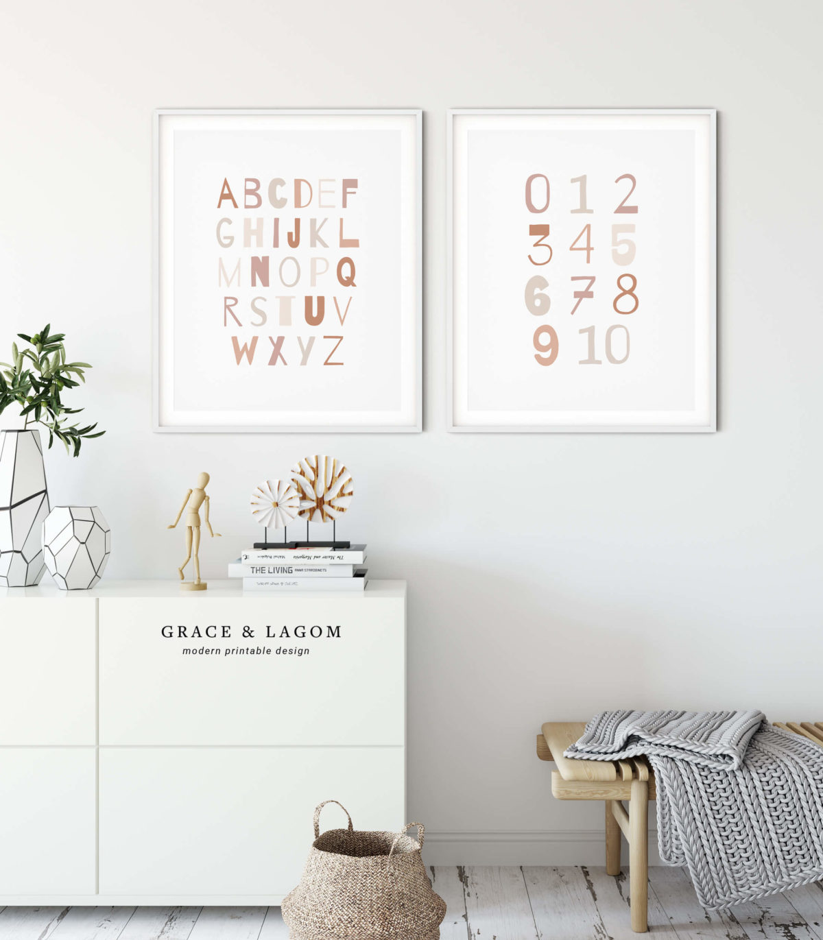 Alphabet and Numbers Art Neutral