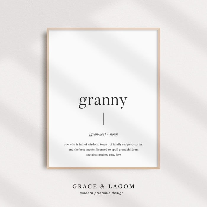 Printable Wall Art | Granny Definition