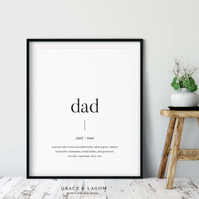 dad definition printable wall art