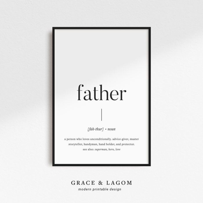 father definition printable wall art