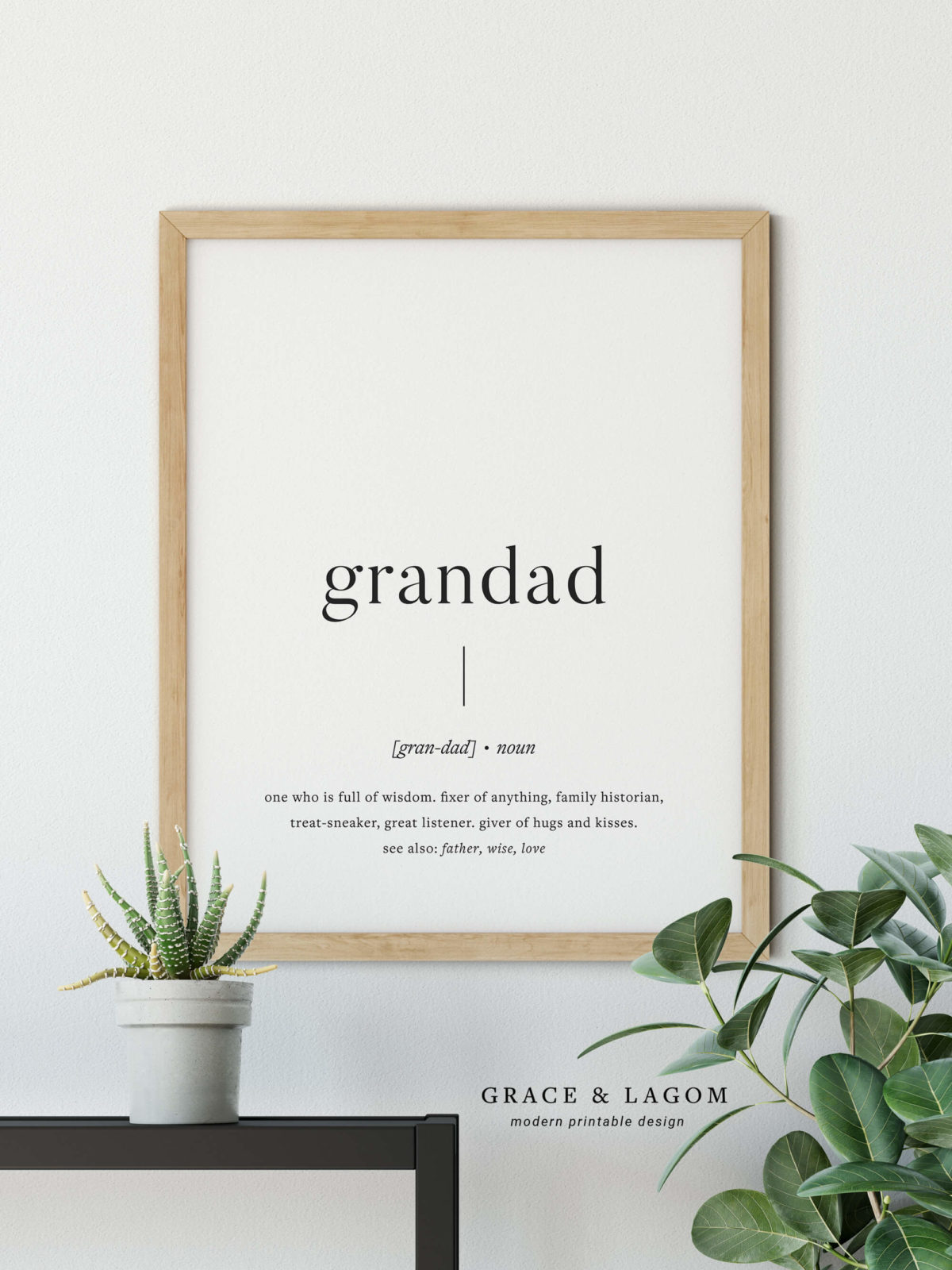 Personalised Daddy Dictionary Definition Quote Print Wall Art A4 A3 A2 