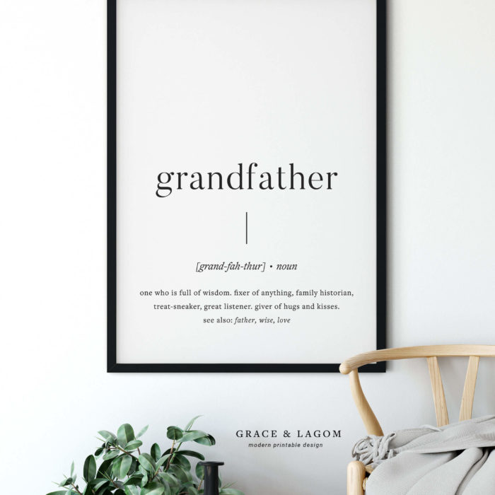 grandfather definition printable wall art