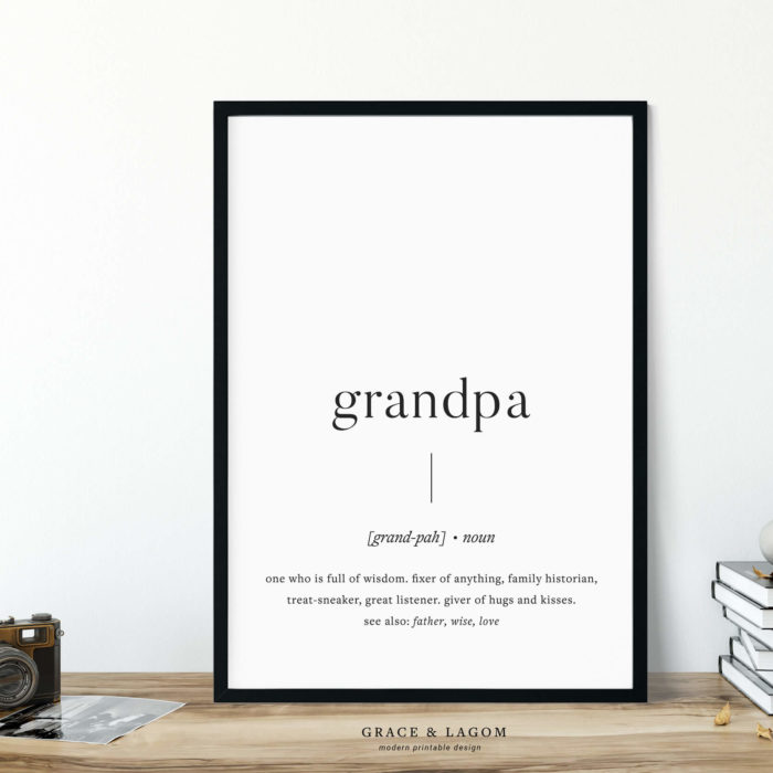 grandpa definition printable wall art