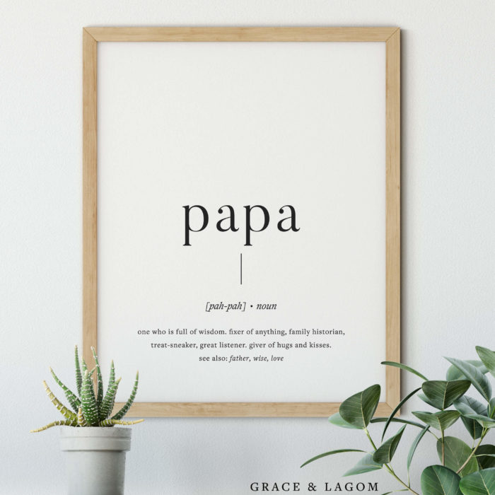 papa definition printable wall art