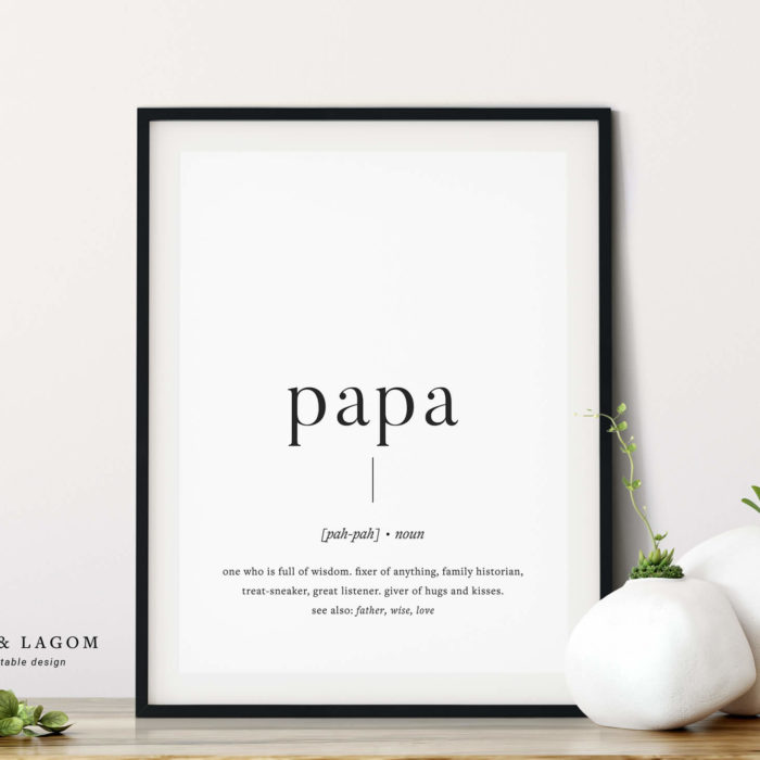 papa definition printable wall art