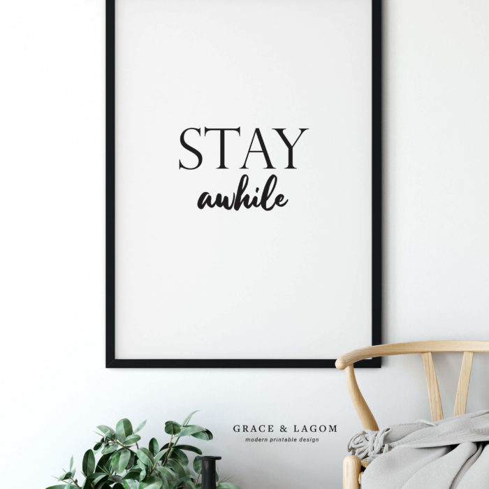 Stay Awhile | Guest Bedroom Decor | Printable Wall Art