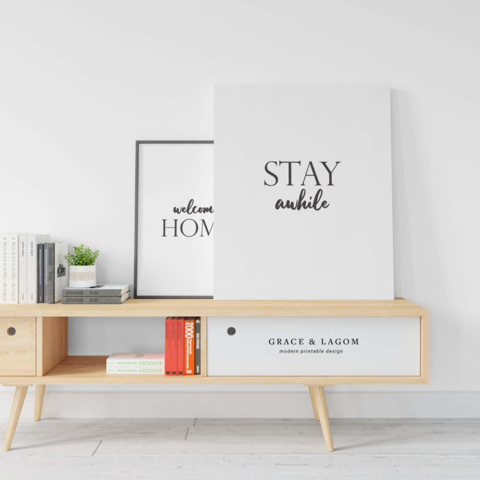 Welcome Home, Stay Awhile | Wall Art Set | Printable Wall Art