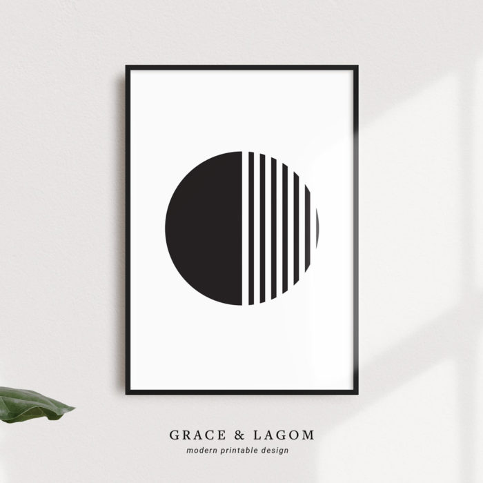 Half Circle Half Lines Art | Minimalist Art | Grace & Lagom