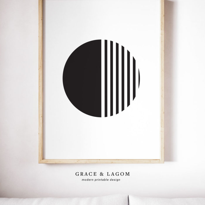 Half Circle Half Lines Art | Minimalist Art | Grace & Lagom