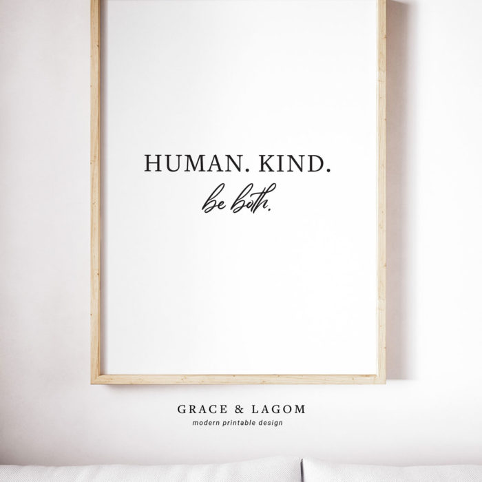 Human Kind | Printable Wall Art | Typography Poster