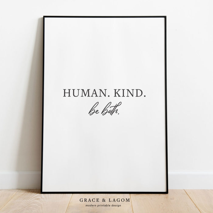 Human Kind | Printable Wall Art | Typography Poster