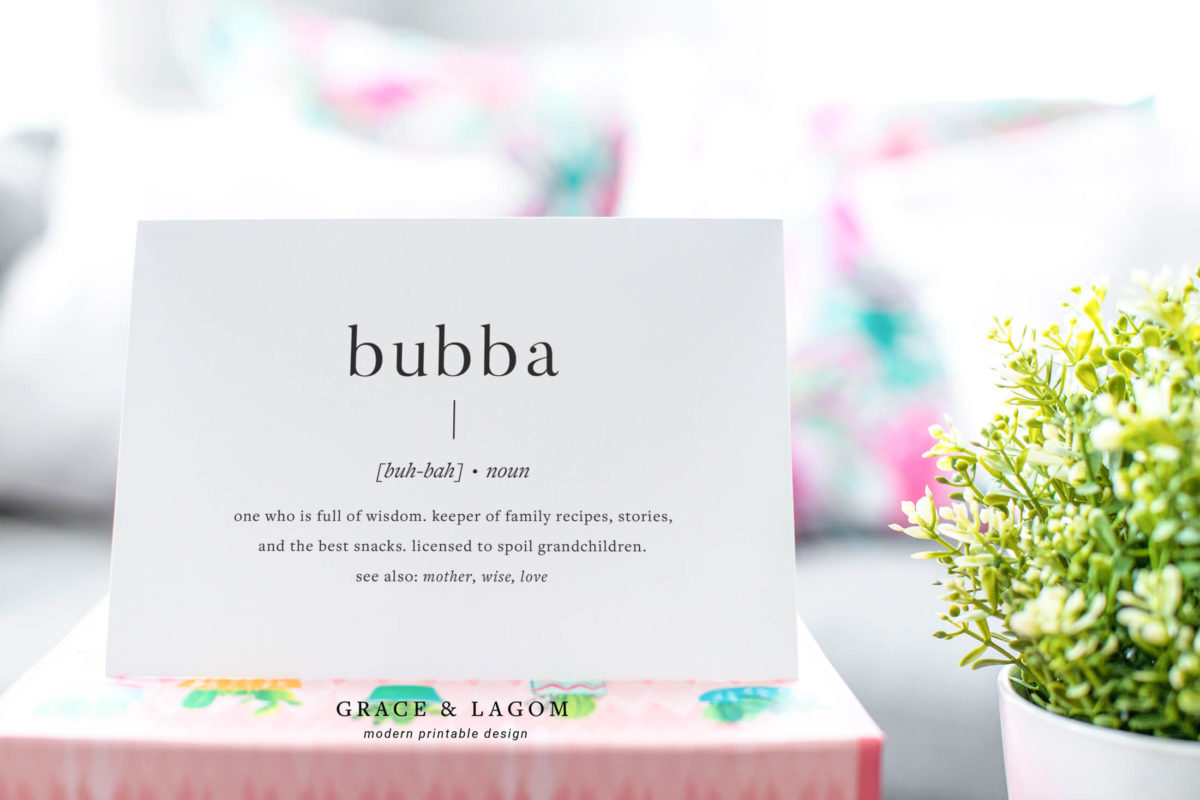 Bubba Definition Card