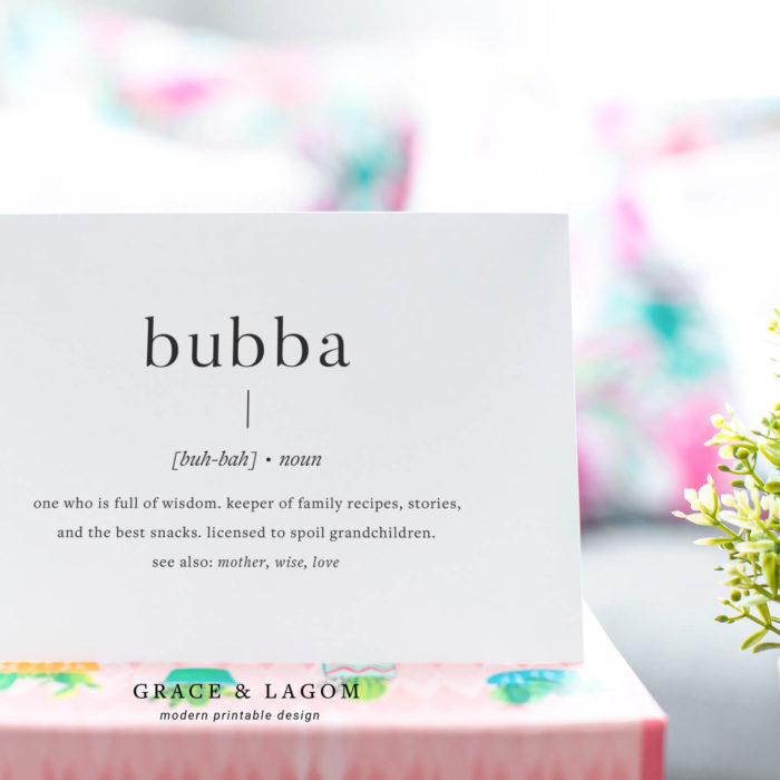 Bubba Definition | Printable Birthday Cards for Grandma