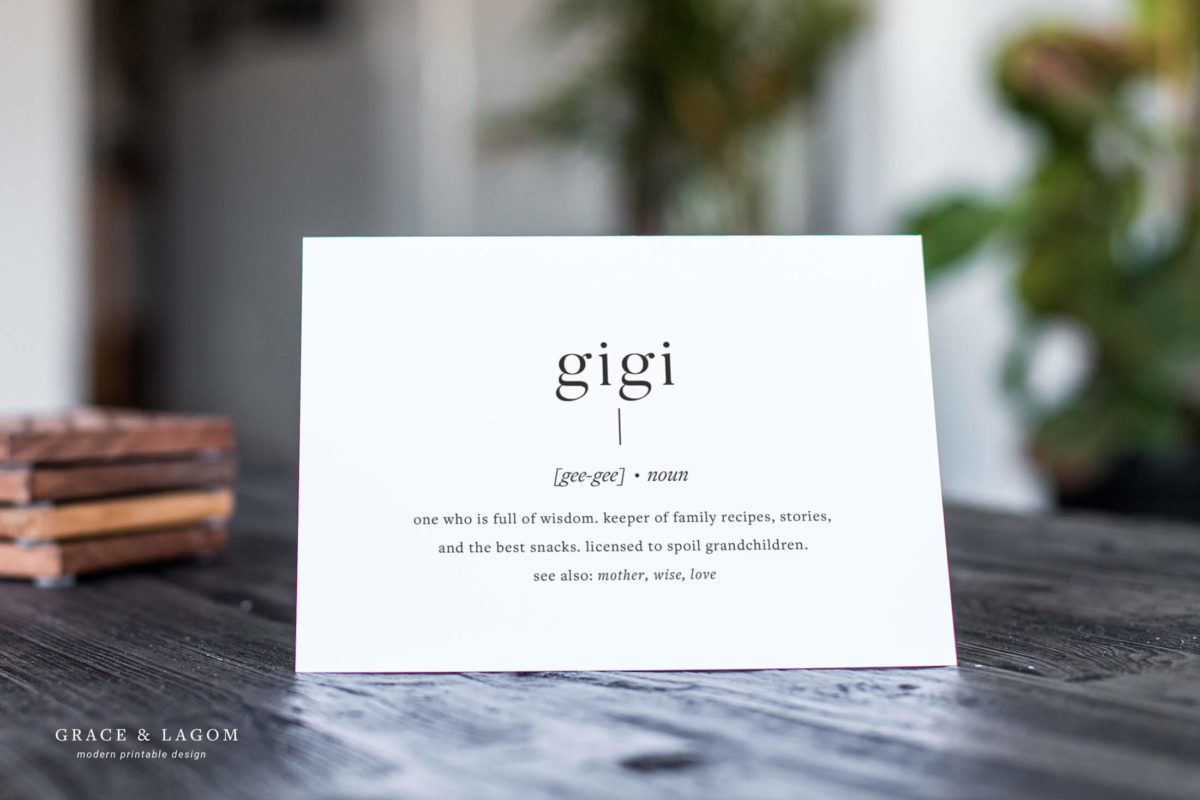 Gigi Definition Card