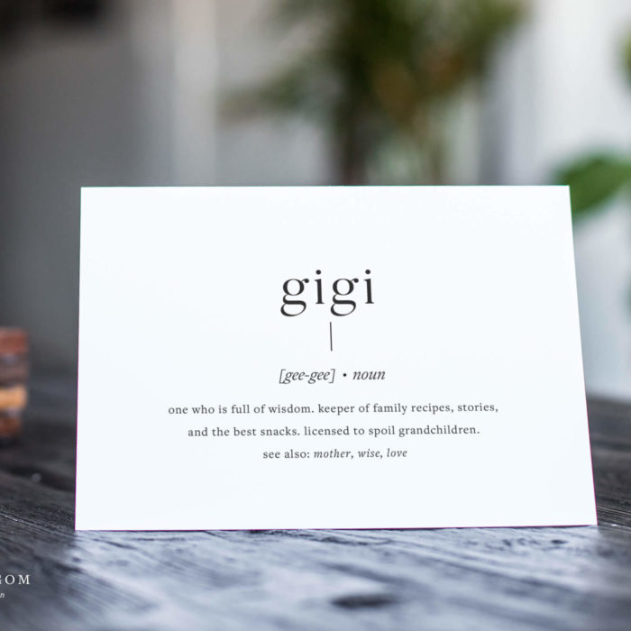 Gigi Definition Card | Printable Birthday Cards for Grandma