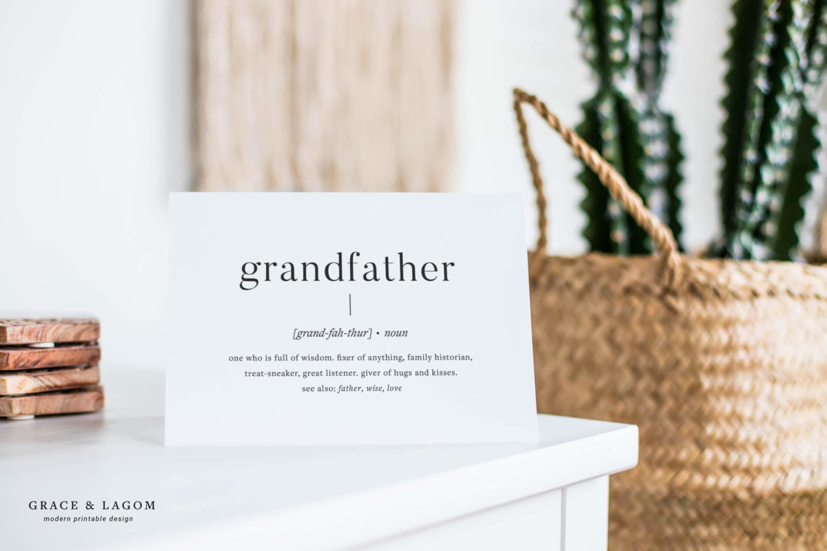 Grandfather Definition Card