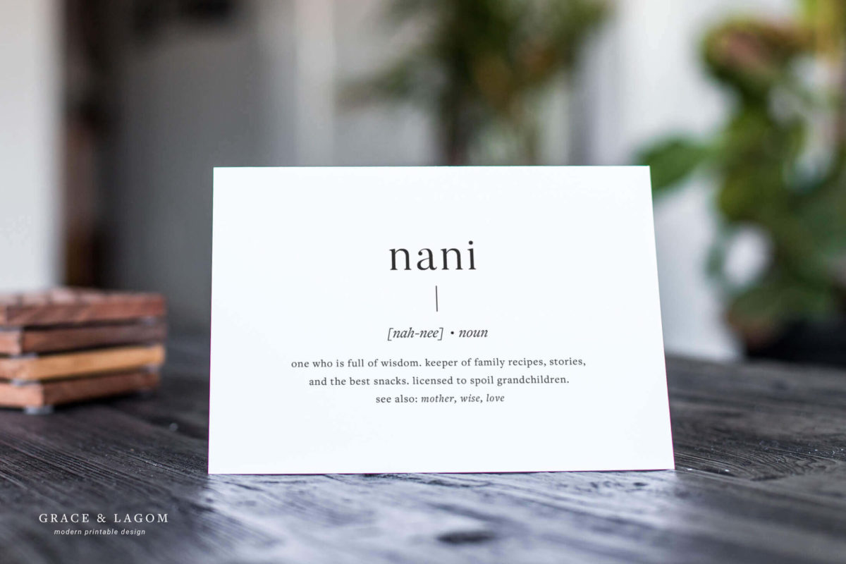 Nani Definition Card