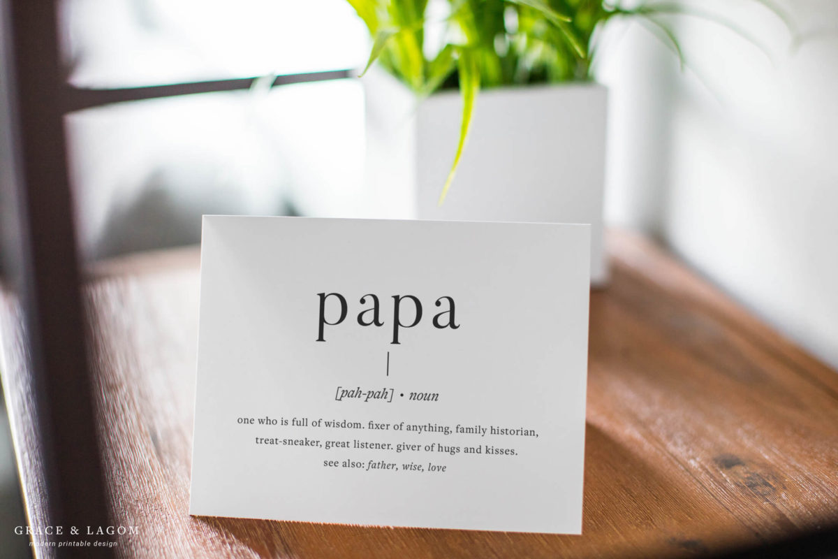 Papa Definition Card