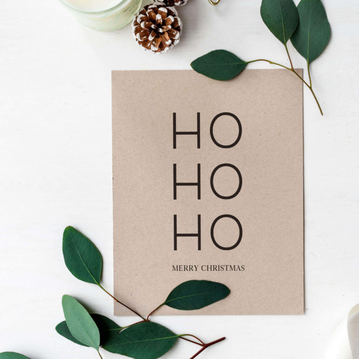 HoHoHo Merry Christmas Printable Christmas Card